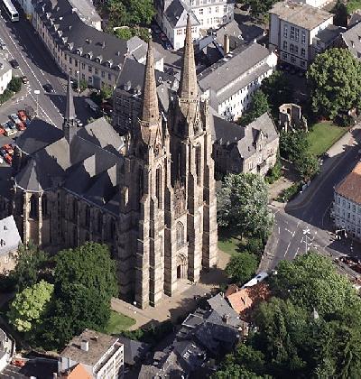 Luftaufnahme der Elisabethkirche, Foto: Uwe Brock/OP